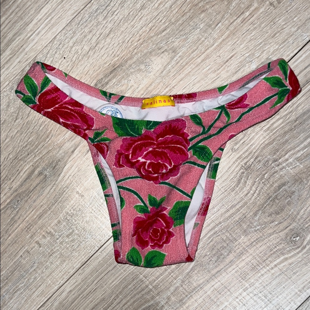Vintage made in Brazil Salinas Floral Pink Rose Bikini Bottoms